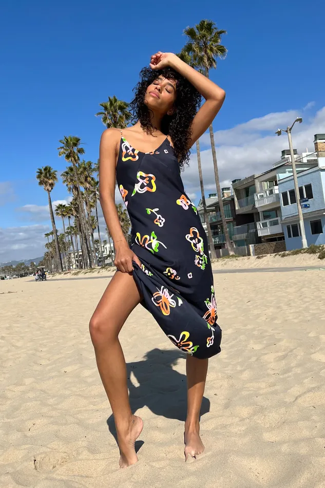 Women Dresses Damson Madder Beach Flower Slip Dress