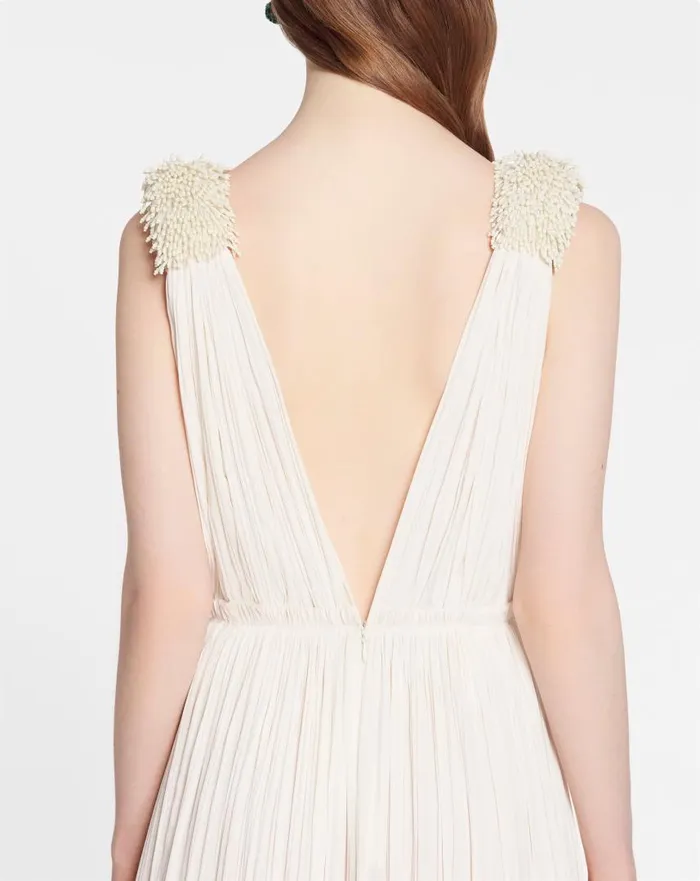Women Dresses Lanvin Floor Length Evening Gown In Charmeuse Off White