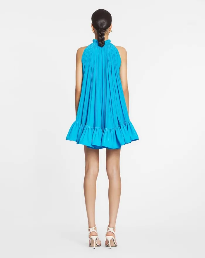 Women Dresses Lanvin Short Dress With Ruffles Pool Women Dresses Lanvin Short Dress With Ruffles Pool