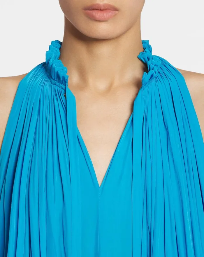 Women Dresses Lanvin Short Dress With Ruffles Pool Women Dresses Lanvin Short Dress With Ruffles Pool