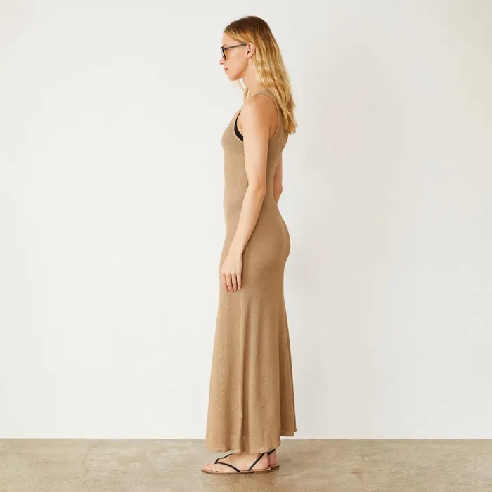 Women Dresses MONROW Mesh Maxi Dress Croissant