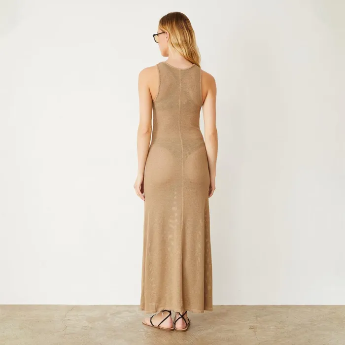 Women Dresses MONROW Mesh Maxi Dress Croissant