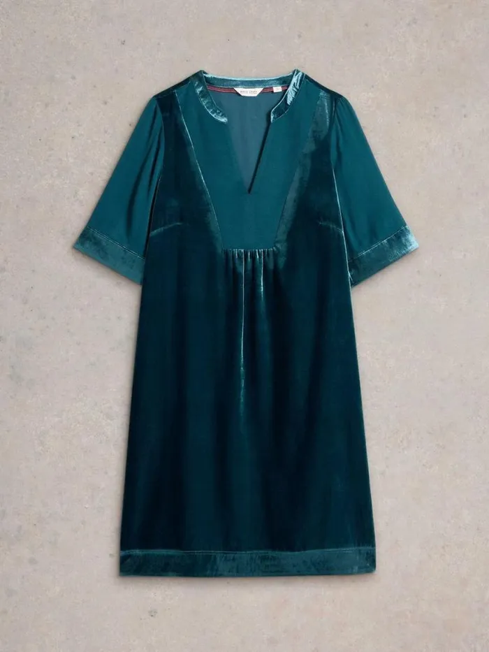 Women Dresses White Stuff Ash Velvet Mix Dress Dk Teal Women Dresses White Stuff Ash Velvet Mix Dress Dk Teal