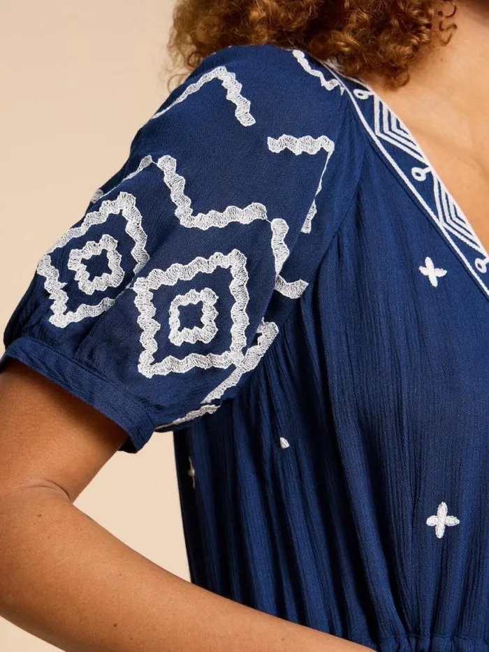 Women Dresses White Stuff Mauve Embroidered Dress Dusty Blue Women Dresses White Stuff Mauve Embroidered Dress Dusty Blue