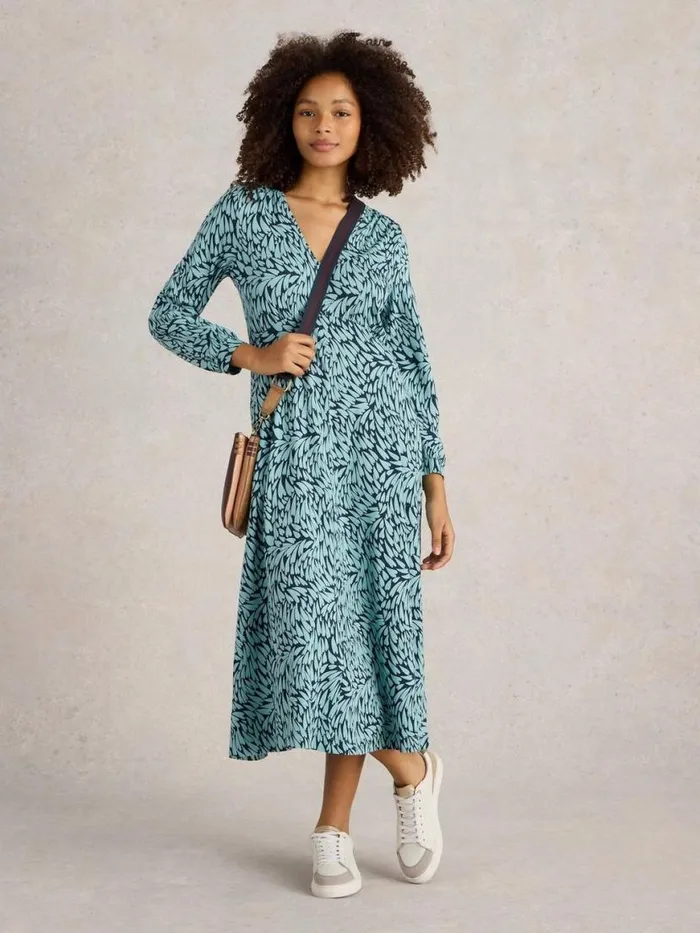 Women Dresses White Stuff Megan Jersey Dress Navy Print