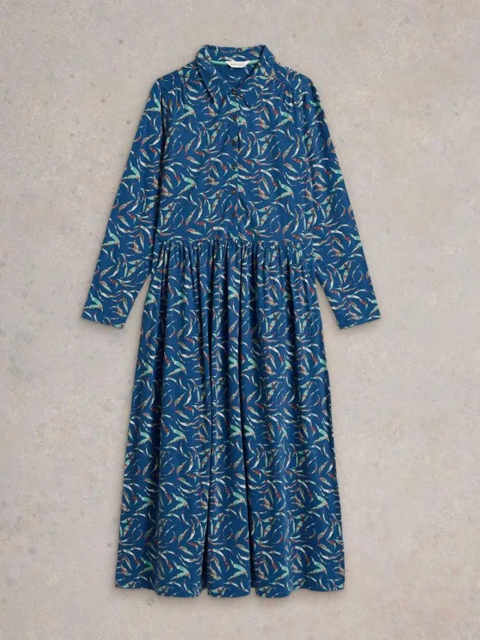 Women Dresses White Stuff Rylee Jersey Shirt Dress Blue Print Women Dresses White Stuff Rylee Jersey Shirt Dress Blue Print