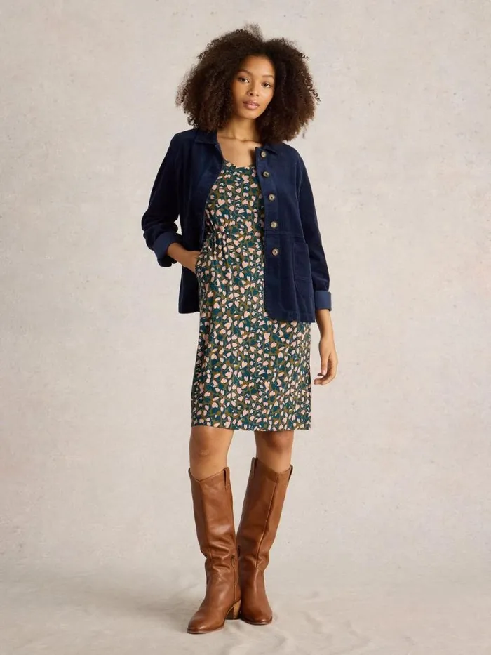 Women Dresses White Stuff Tallie Jersey Dress Green Print