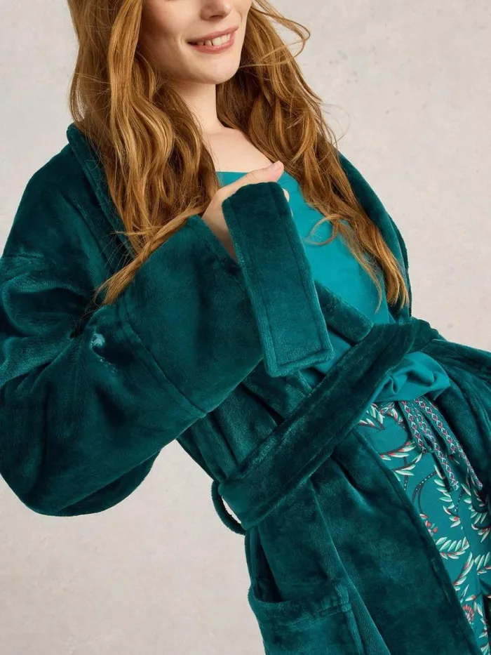 Women Dressing Gowns White Stuff Clover Cosy Dressing Gown Mid Teal Women Dressing Gowns White Stuff Clover Cosy Dressing Gown Mid Teal