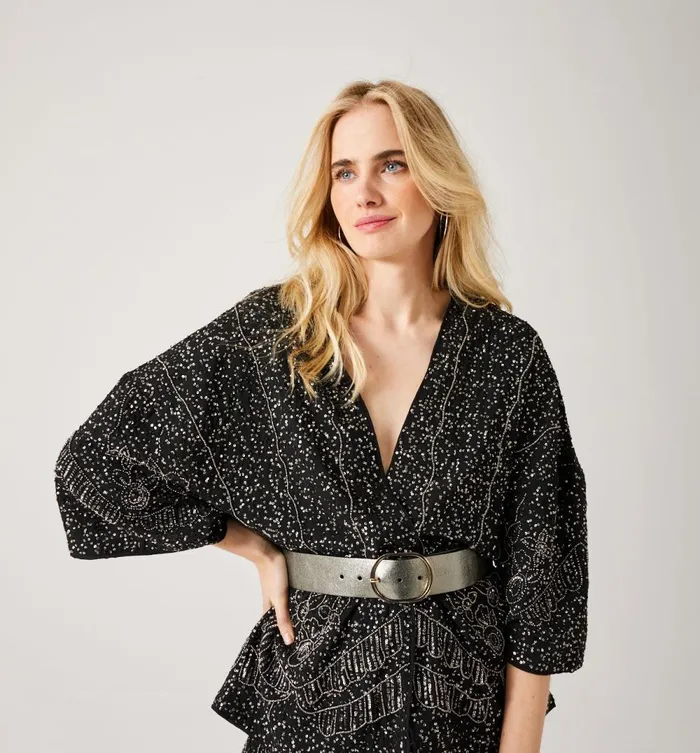 Women Embroidered Kimono Jacket 8211 Black Print Promod Jackets Women Embroidered Kimono Jacket 8211 Black Print Promod Jackets