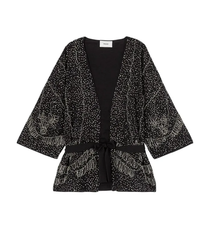 Women Embroidered Kimono Jacket 8211 Black Print Promod Jackets Women Embroidered Kimono Jacket 8211 Black Print Promod Jackets
