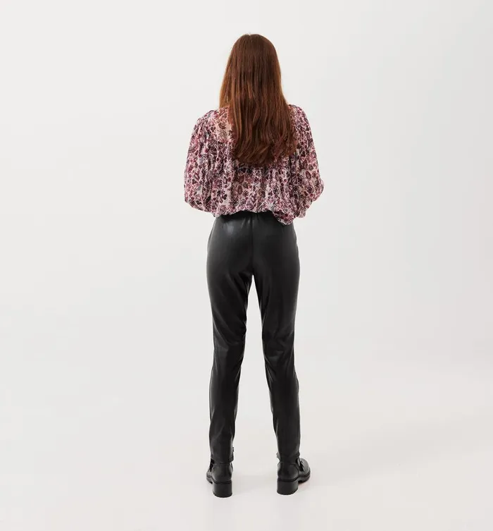 Women Faux Leather Leggings 8211 Black Promod Trousers
