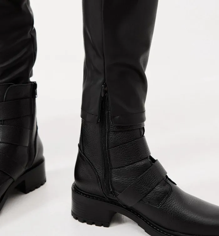 Women Faux Leather Leggings 8211 Black Promod Trousers
