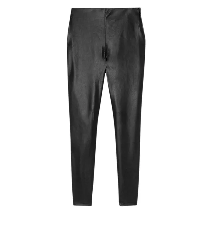 Women Faux Leather Leggings 8211 Black Promod Trousers