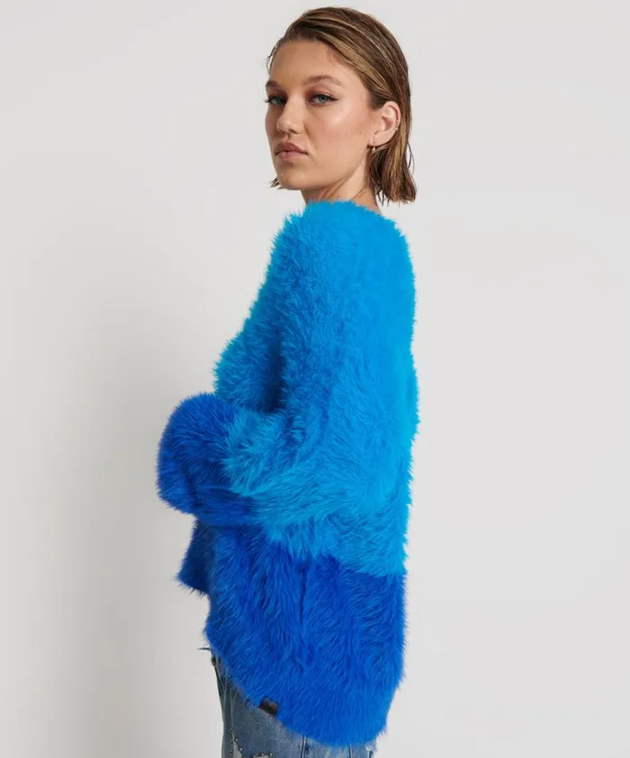 Women FLUFFY COLOUR BLOCKED SWEATER One Teaspoon Knitwear