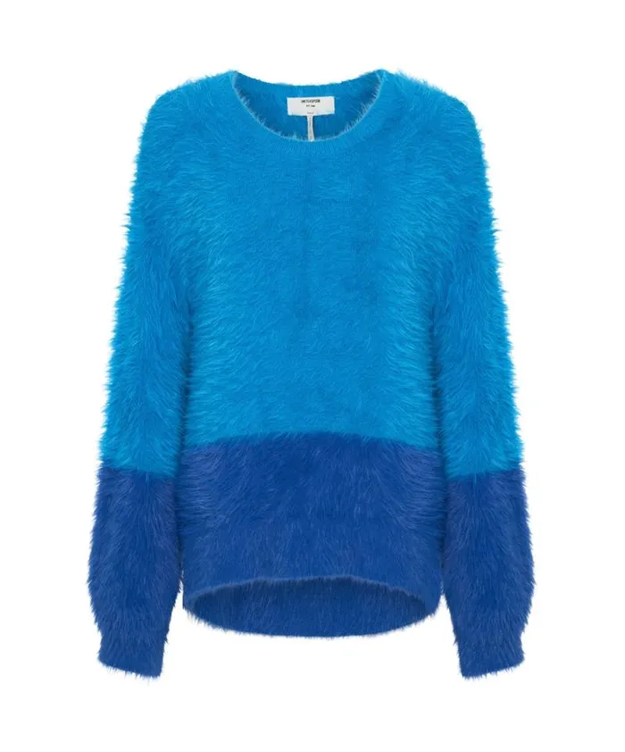 Women FLUFFY COLOUR BLOCKED SWEATER One Teaspoon Knitwear
