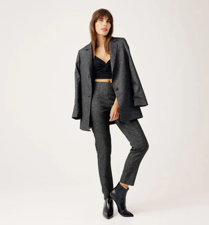 Women Glitzy Cigarette Trousers 8211 Silver Promod Trousers Women Glitzy Cigarette Trousers 8211 Silver Promod Trousers