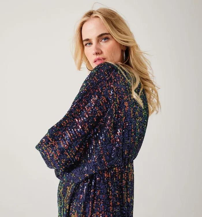 Women Glitzy Dress 8211 Prune Fonce Promod Dresses