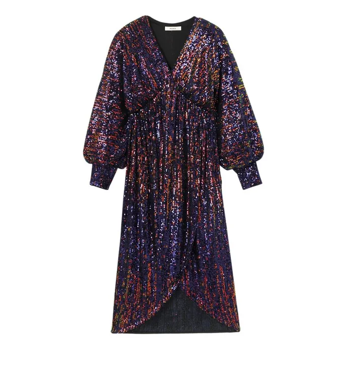 Women Glitzy Dress 8211 Prune Fonce Promod Dresses