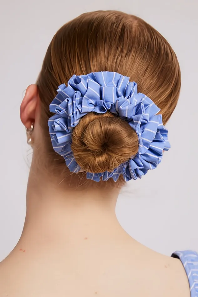 Women Hair Accessories Damson Madder Garter Scrunchie 8211 Blue And White Stripe Women Hair Accessories Damson Madder Garter Scrunchie 8211 Blue And White Stripe