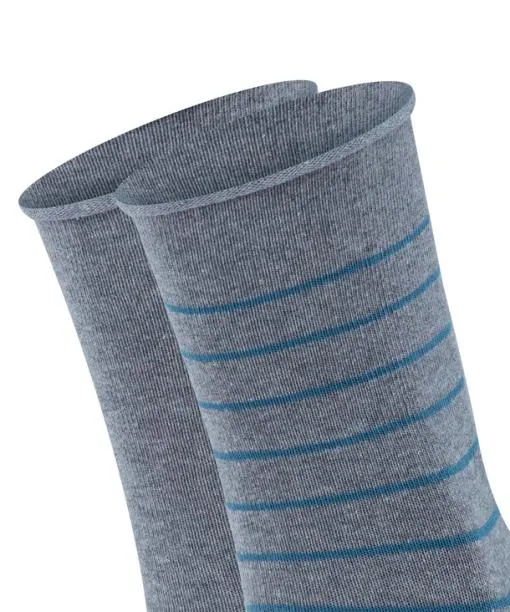 Women Happy Stripe 2Pack Women Socks Light Greymel FALKE Socks