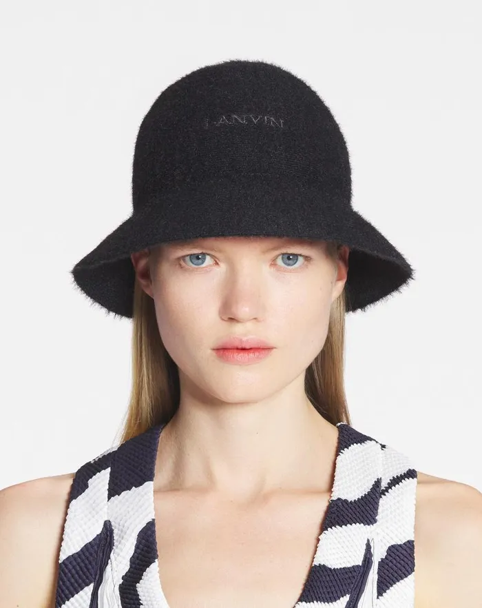 Women Hats Lanvin Lanvin Cotton Bucket Hat Black Women Hats Lanvin Lanvin Cotton Bucket Hat Black