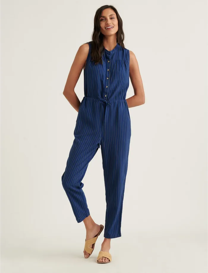 Women Hayley Jumpsuit Navy Multi Jumpsuits and Overalls Lucky Brand