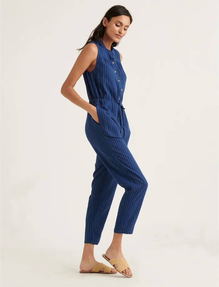 Women Hayley Jumpsuit Navy Multi Jumpsuits and Overalls Lucky Brand