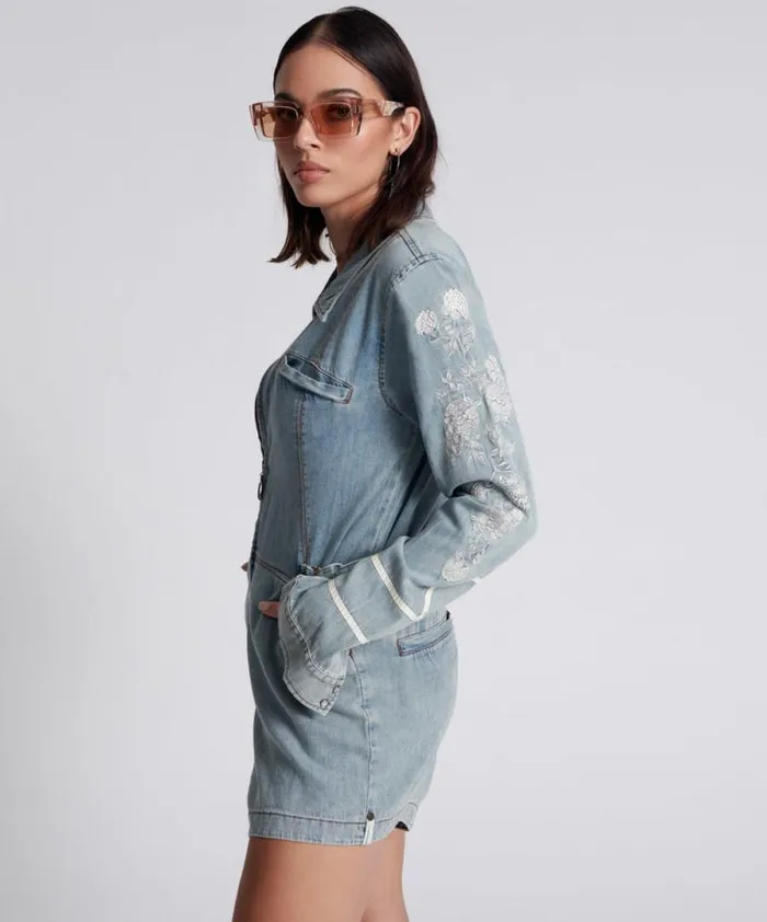 Women HEARTLAND EMBROIDERED MARGOT JUMPSUIT One Teaspoon Denim Jumpsuits Women HEARTLAND EMBROIDERED MARGOT JUMPSUIT One Teaspoon Denim Jumpsuits