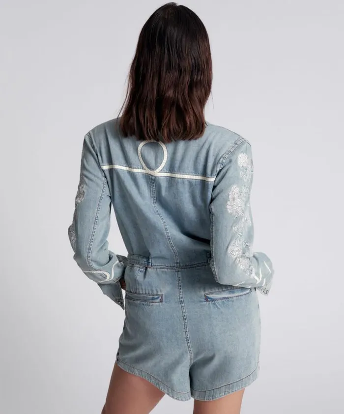 Women HEARTLAND EMBROIDERED MARGOT JUMPSUIT One Teaspoon Denim Jumpsuits Women HEARTLAND EMBROIDERED MARGOT JUMPSUIT One Teaspoon Denim Jumpsuits
