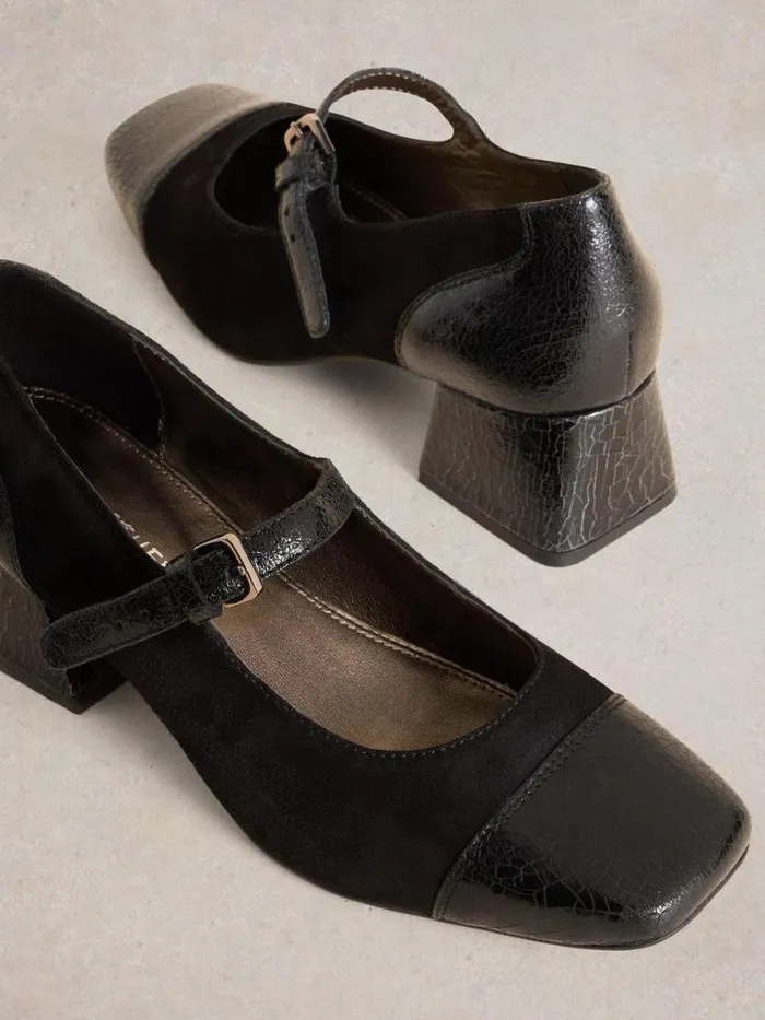 Women Heels White Stuff Dorothy Mary Jane Heel Pure Black Women Heels White Stuff Dorothy Mary Jane Heel Pure Black