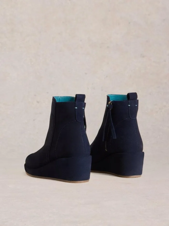Women Heels White Stuff Luna Wedge Suede Ankle Boot Dark Navy Women Heels White Stuff Luna Wedge Suede Ankle Boot Dark Navy