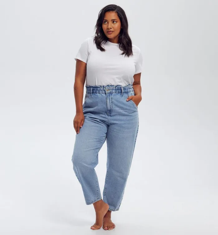 Women HighWaist Balloon Jeans 8211 Light Denim Promod Jeans