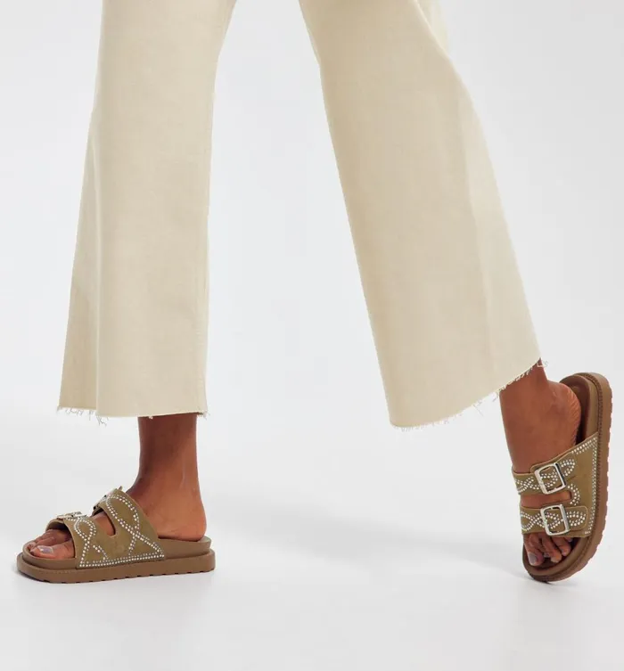Women HighWaist Raw Edge Jeans 8211 Beige Promod Jeans