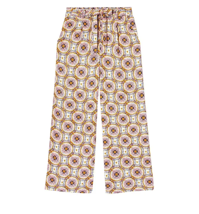 Women HighWaist Wideleg Trousers 8211 Ecru Print Promod Trousers Women HighWaist Wideleg Trousers 8211 Ecru Print Promod Trousers