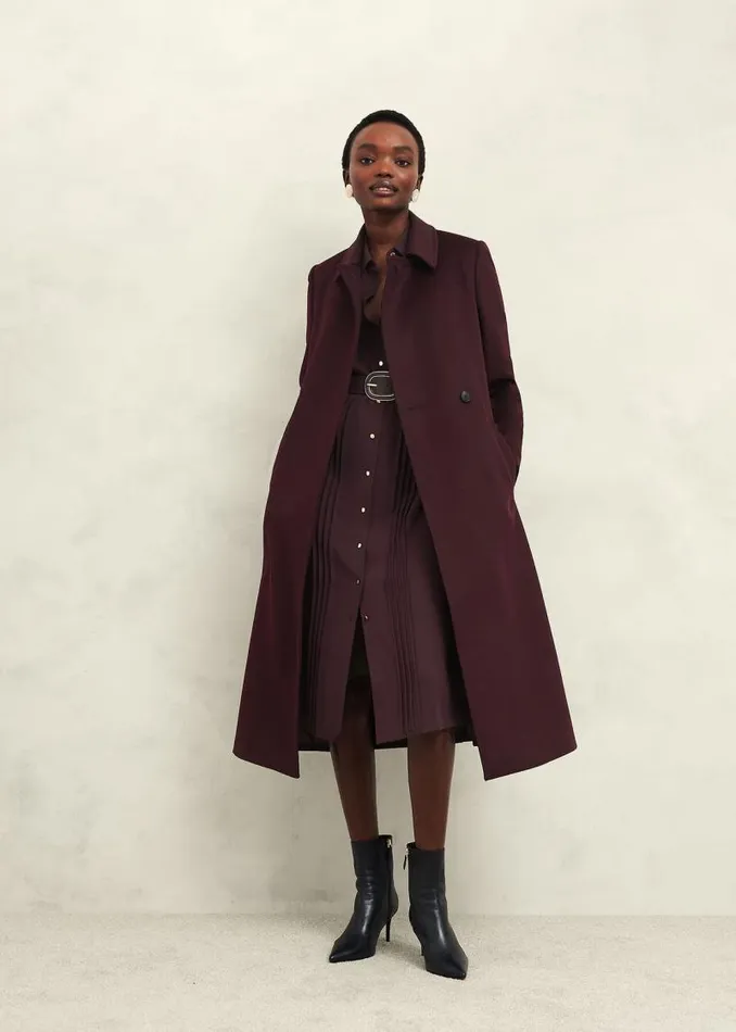 Women HOBBS Coats and Jackets Livia Wool Coat Malbec Purple