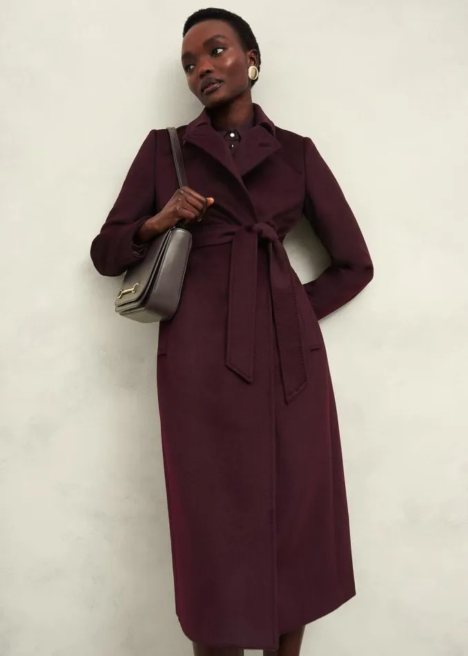 Women HOBBS Coats and Jackets Livia Wool Coat Malbec Purple