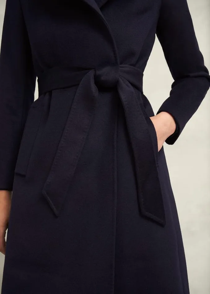 Women HOBBS Coats and Jackets Livia Wool Coat Navy