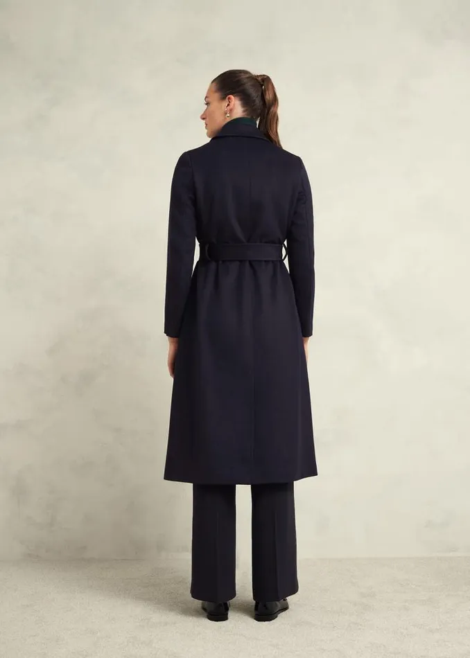 Women HOBBS Coats and Jackets Livia Wool Coat Navy