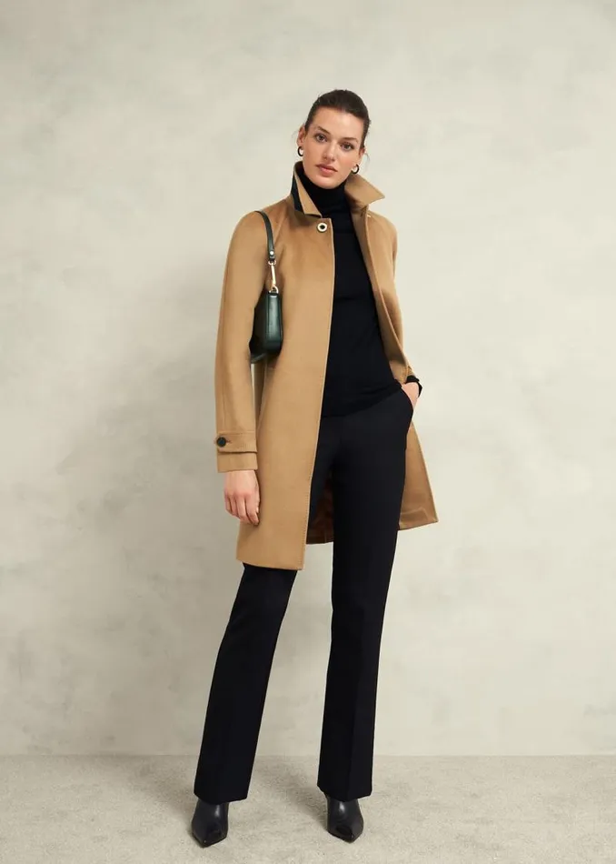 Women HOBBS Coats and Jackets Vivienne Wool Coat Warm Beige