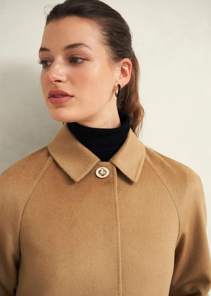 Women HOBBS Coats and Jackets Vivienne Wool Coat Warm Beige
