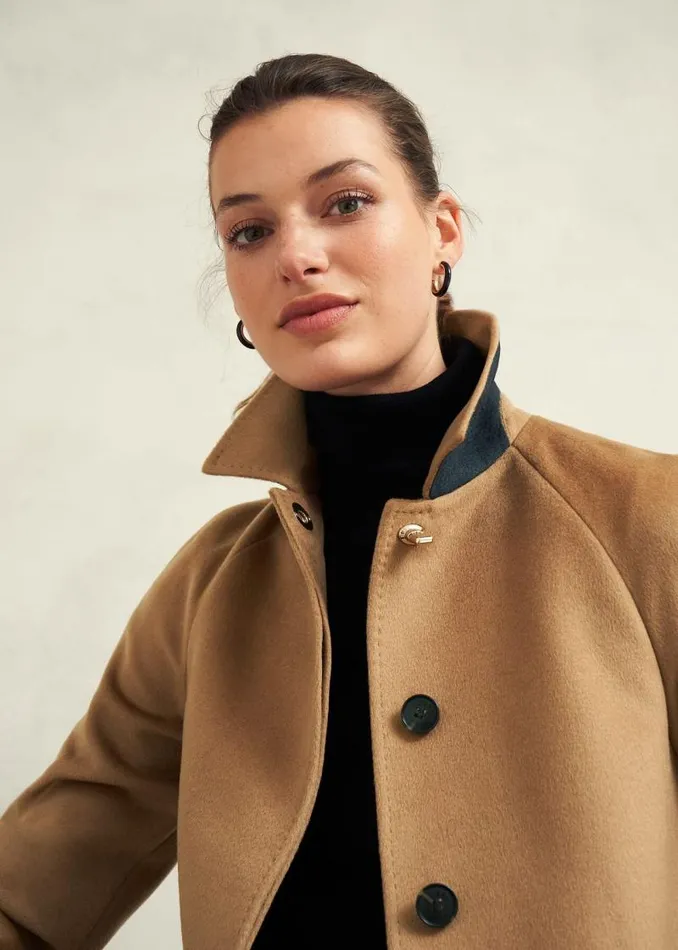 Women HOBBS Coats and Jackets Vivienne Wool Coat Warm Beige