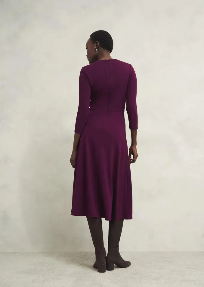 Women HOBBS Dresses and Jumpsuits Mirabel Ponte Dress Warm Plum