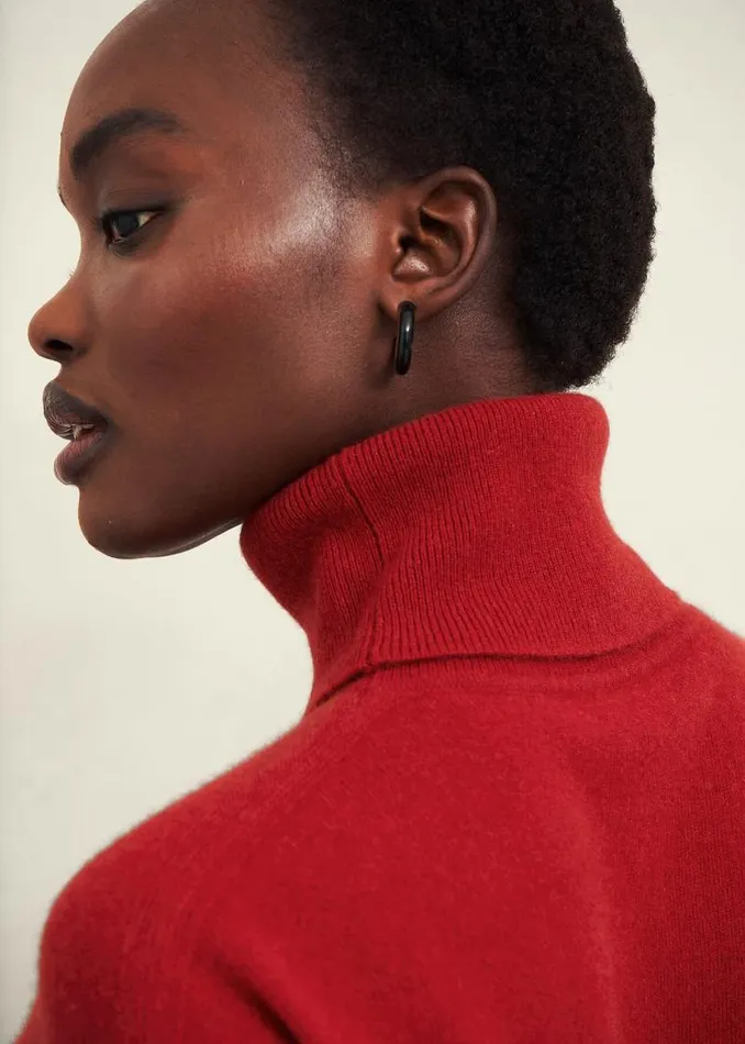 Women HOBBS Jumpers and Cardigans Delora Cashmere Roll Neck Jumper Pomegranate Red
