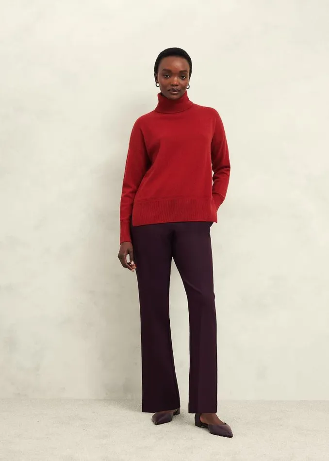 Women HOBBS Jumpers and Cardigans Delora Cashmere Roll Neck Jumper Pomegranate Red