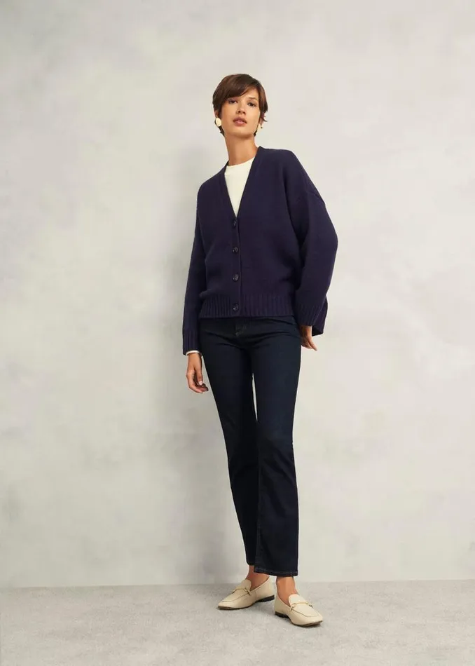 Women HOBBS Jumpers and Cardigans Ember Cardigan With Alpaca Hobbs Navy