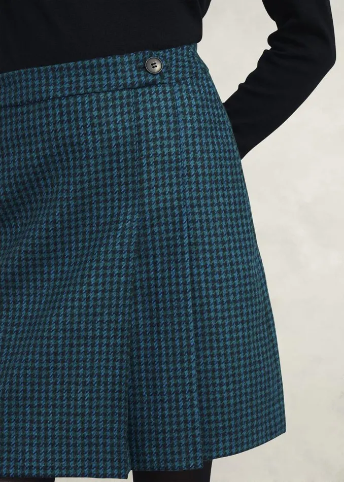 Women HOBBS Skirts Leah Wool Kilt Skirt Green Multi