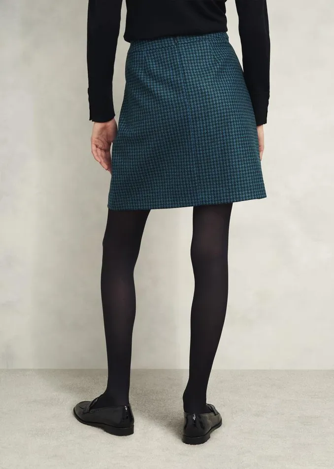 Women HOBBS Skirts Leah Wool Kilt Skirt Green Multi