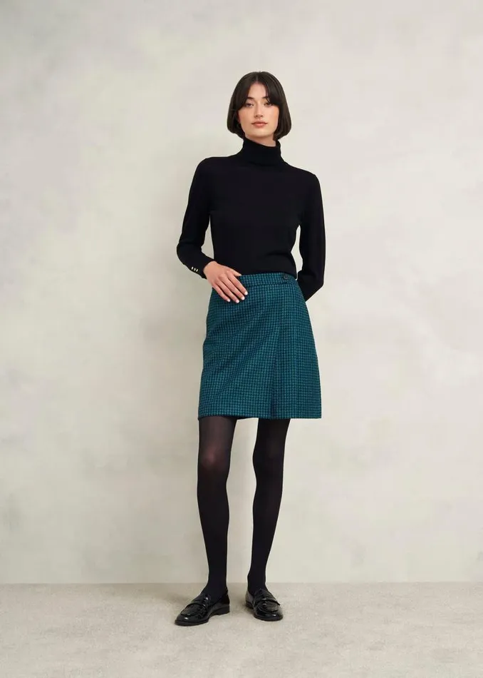 Women HOBBS Skirts Leah Wool Kilt Skirt Green Multi