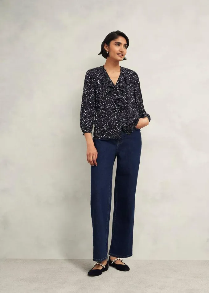 Women HOBBS Tops May Blouse Black Ivory