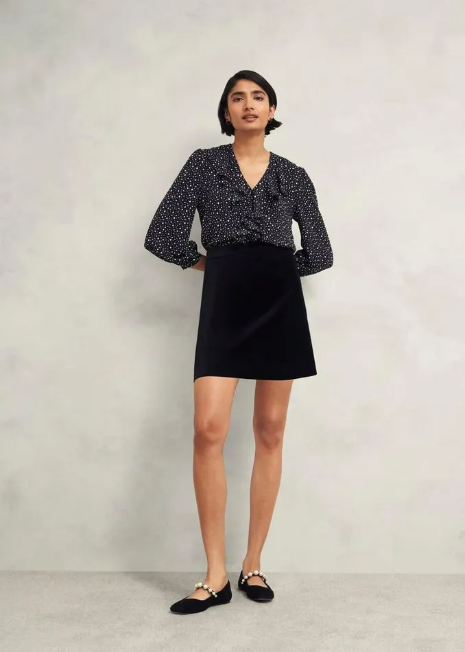 Women HOBBS Tops May Blouse Black Ivory